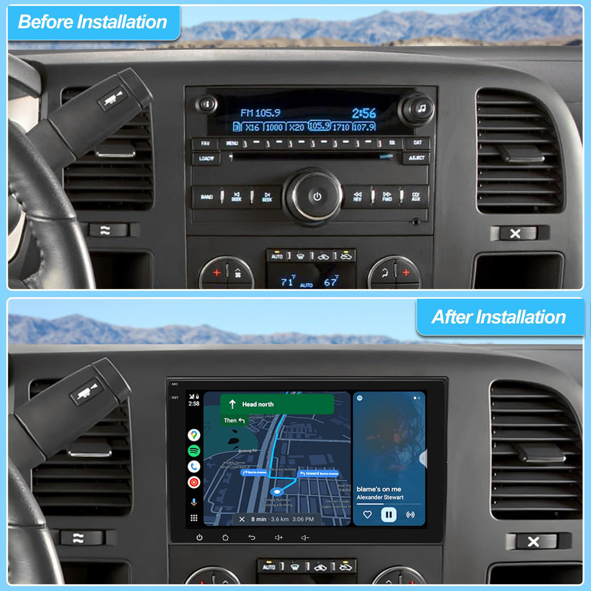 KUFUESGGERTA Bluetooth and WiFi connect to maps and streaming