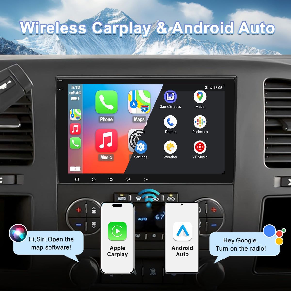 KUFUESGGERTA carplay-android-auto integration for hands-free calls and app mirroring