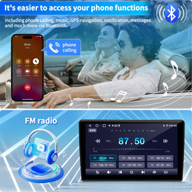KUFUESGGERTA wireless CarPlay and Android Auto enable hands-free control and navigation.