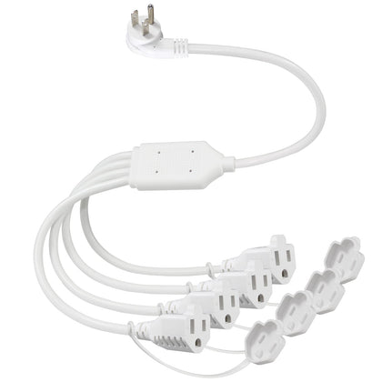 KUNCAN front view of 4-way splitter showing four outlets and neat cable layout