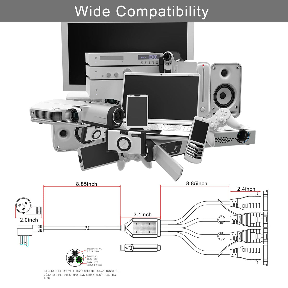KUNCAN powering a home office desk setup for organized device connections