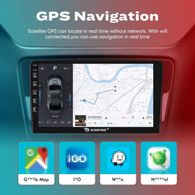 KUNFINE steering wheel control ready maintains dashboard control.