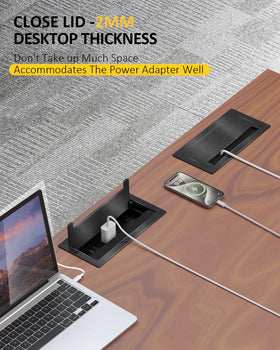 Kungfuking Conference Hub hidden cable entry keeps desk tidy
