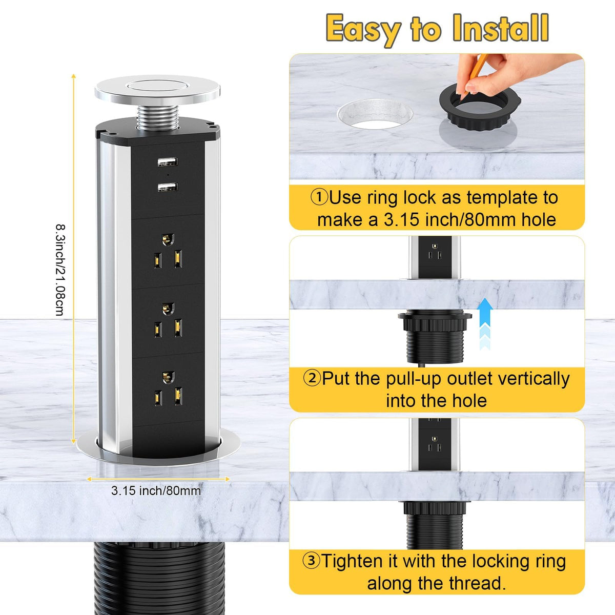 kungfuking heavy-duty cord and grounded plug for stable current benefit
