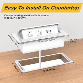 Kungfuking 6ft power cord routed under counter for flexible placement and neat wiring