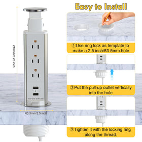 Kungfuking on kitchen island providing discreet accessible power for appliances