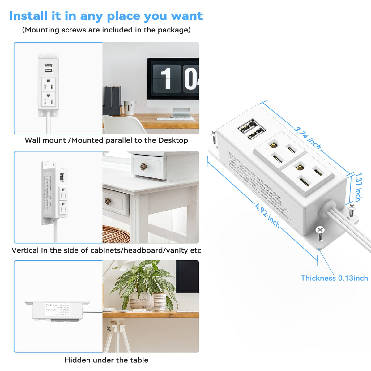 Kungfuking power strip includes surge protection for safe charging