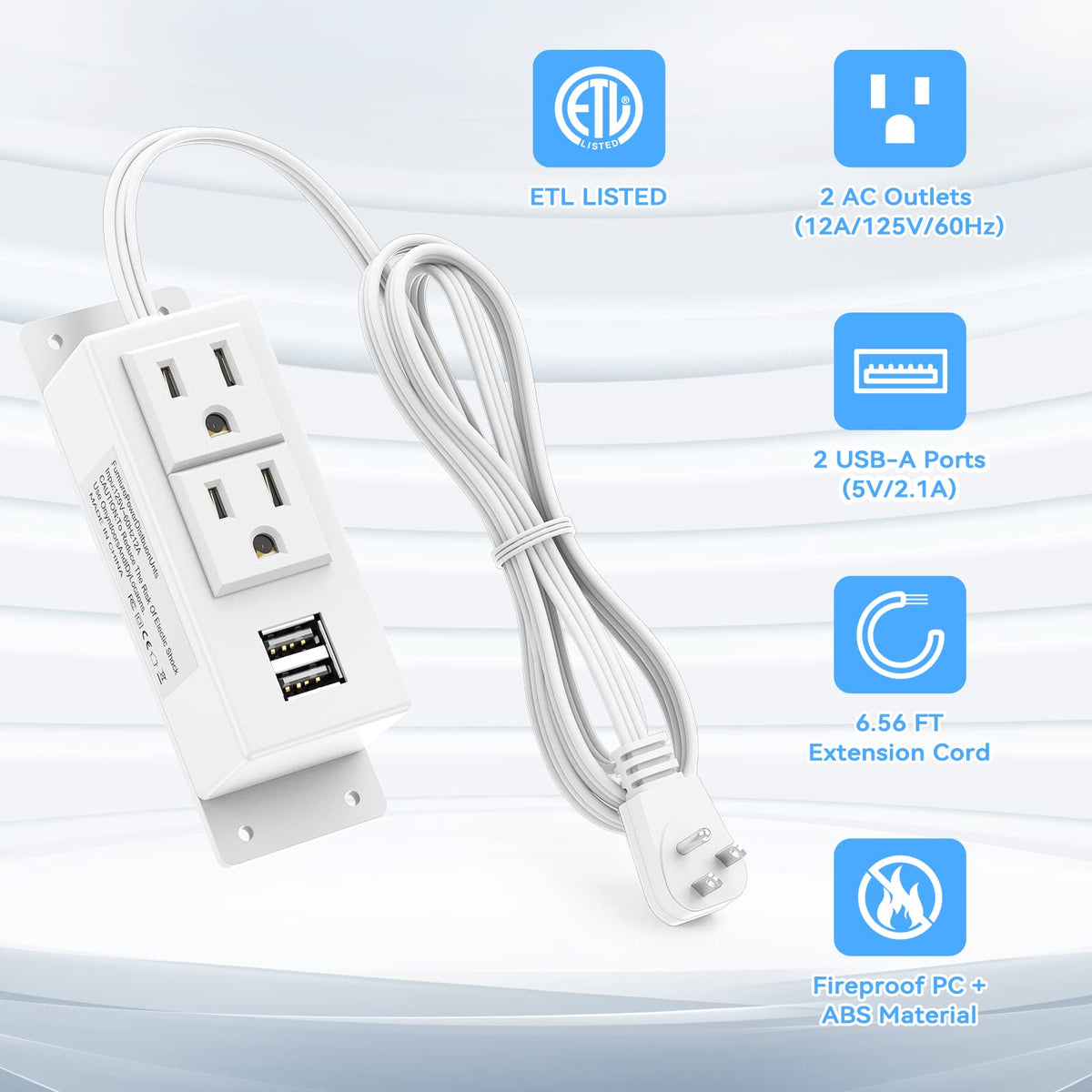 Kungfuking power strip wall-mount design saves space in an office.