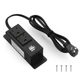 Kungfuking surge protector flat plug shows a slim profile ideal for clutter-free desks.