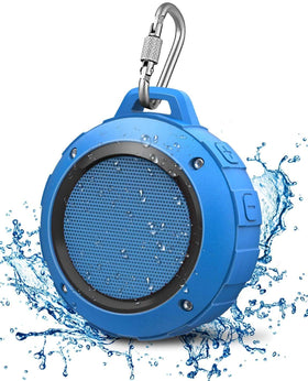 Kunodi Bluetooth Shower Speaker on tile with suction for secure bathroom setup.