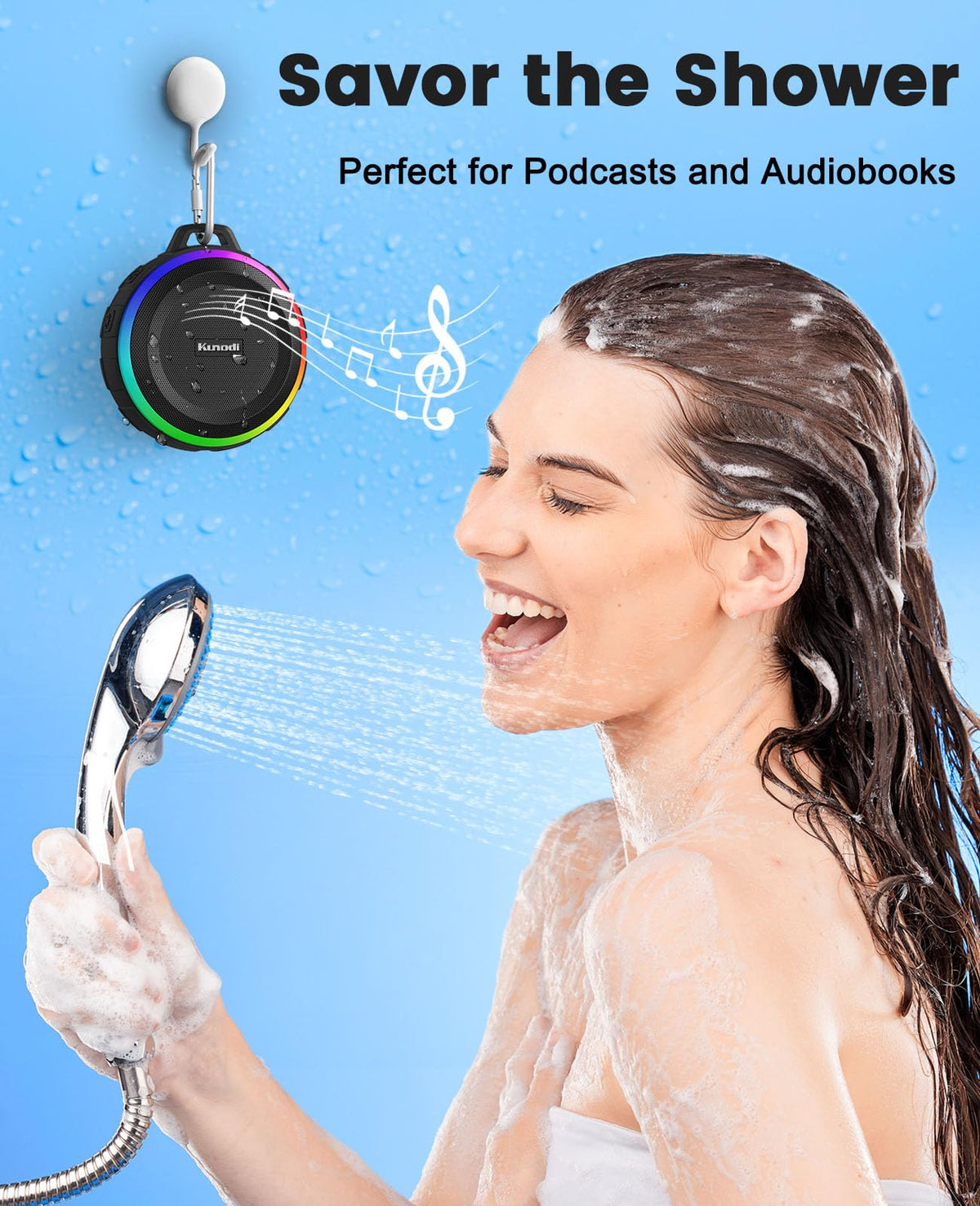 Kunodi dynamic lights sync to music for ambient mood.