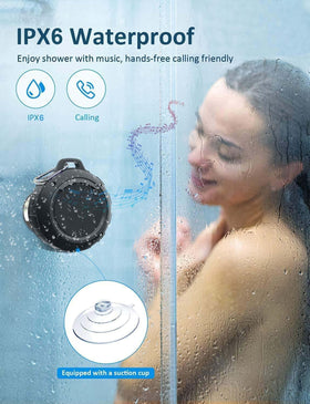 Kunodi outdoor speaker with carabiner attachment for hands-free portability during hikes.