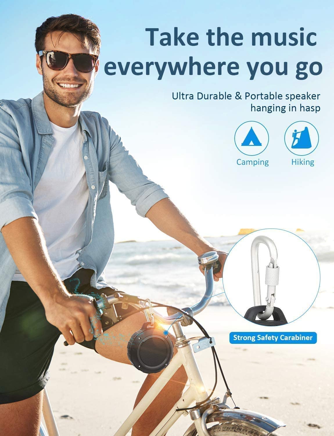 Kunodi speaker suction cup attached to tile surfaces for secure placement.