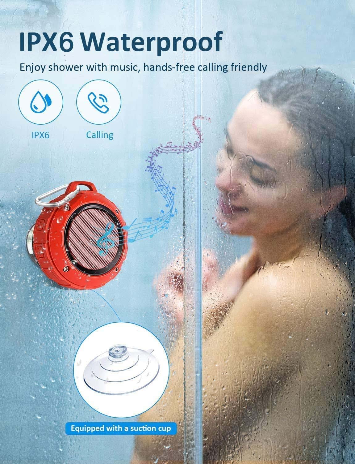 Kunodi outdoor waterproof Bluetooth speaker with enhanced bass boosts outdoor sound.