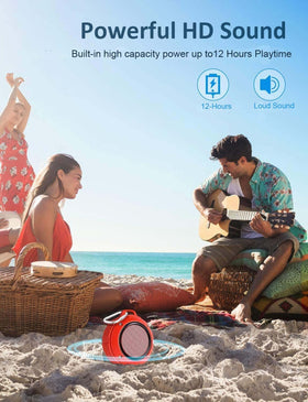 Kunodi speaker ideal for pool or beach days with splash protection.