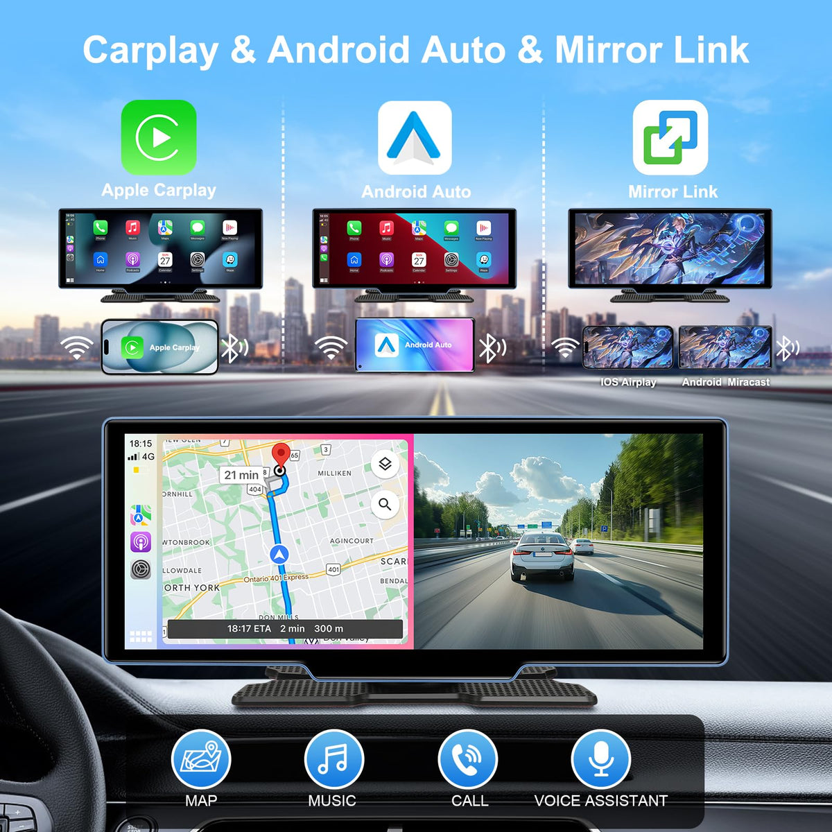 KUONOONER 4K front dash cam captures sharp road footage for safety