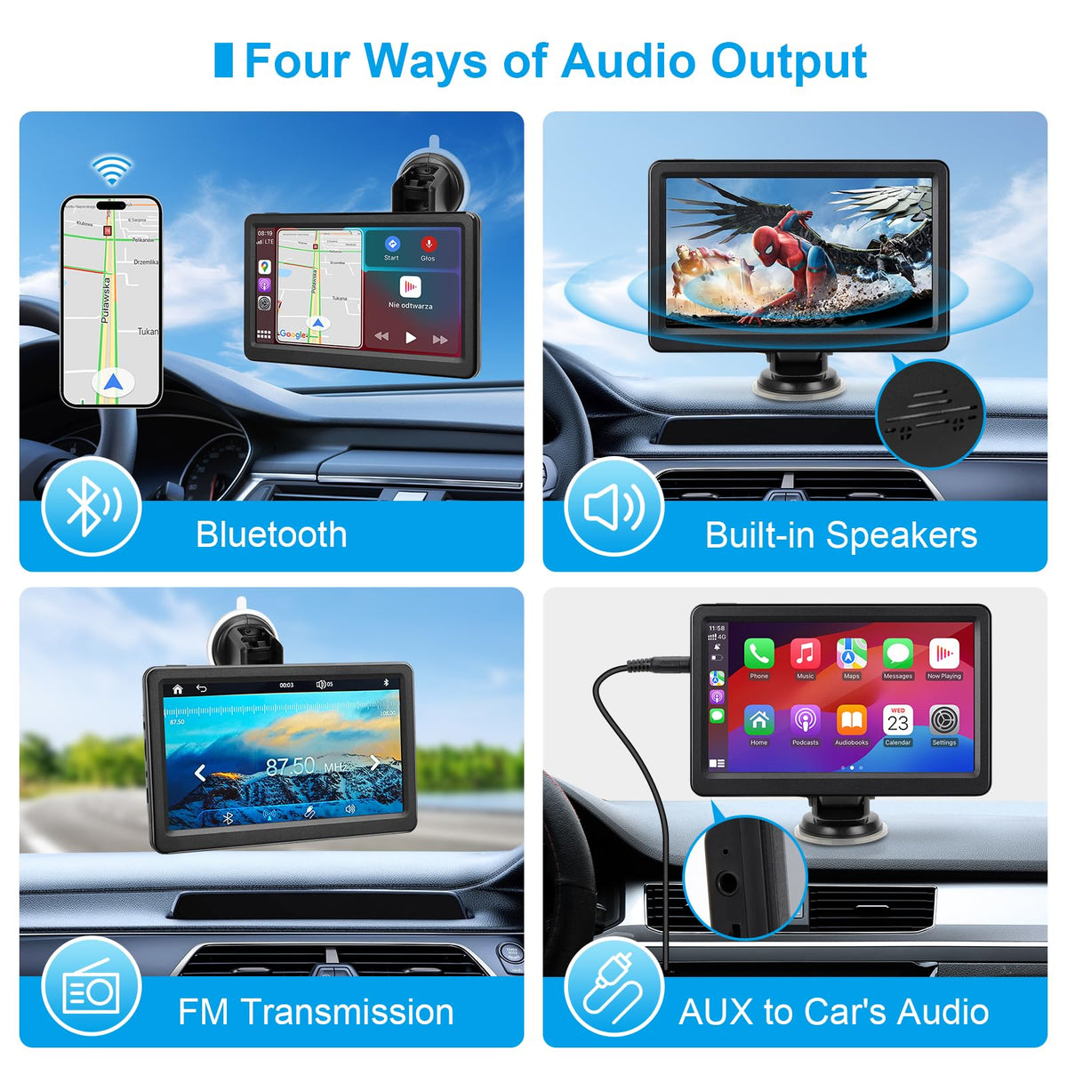 KUONOONER included accessories laid out for quick, plug-and-play setup