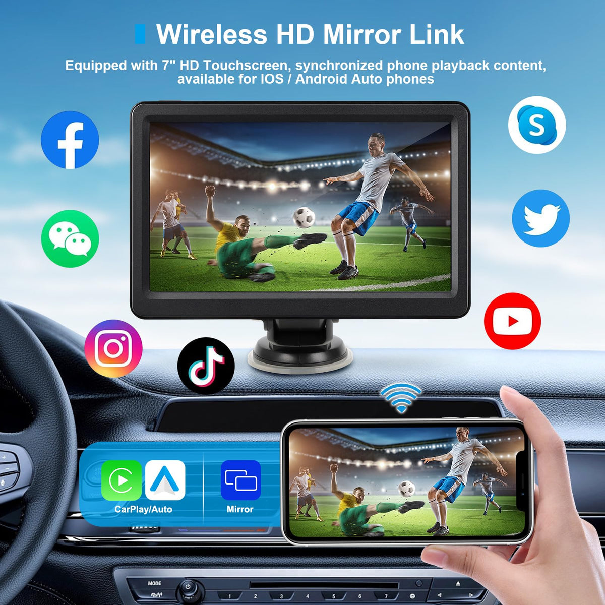 KUONOONER device in car dashboard showing navigation and safer driving