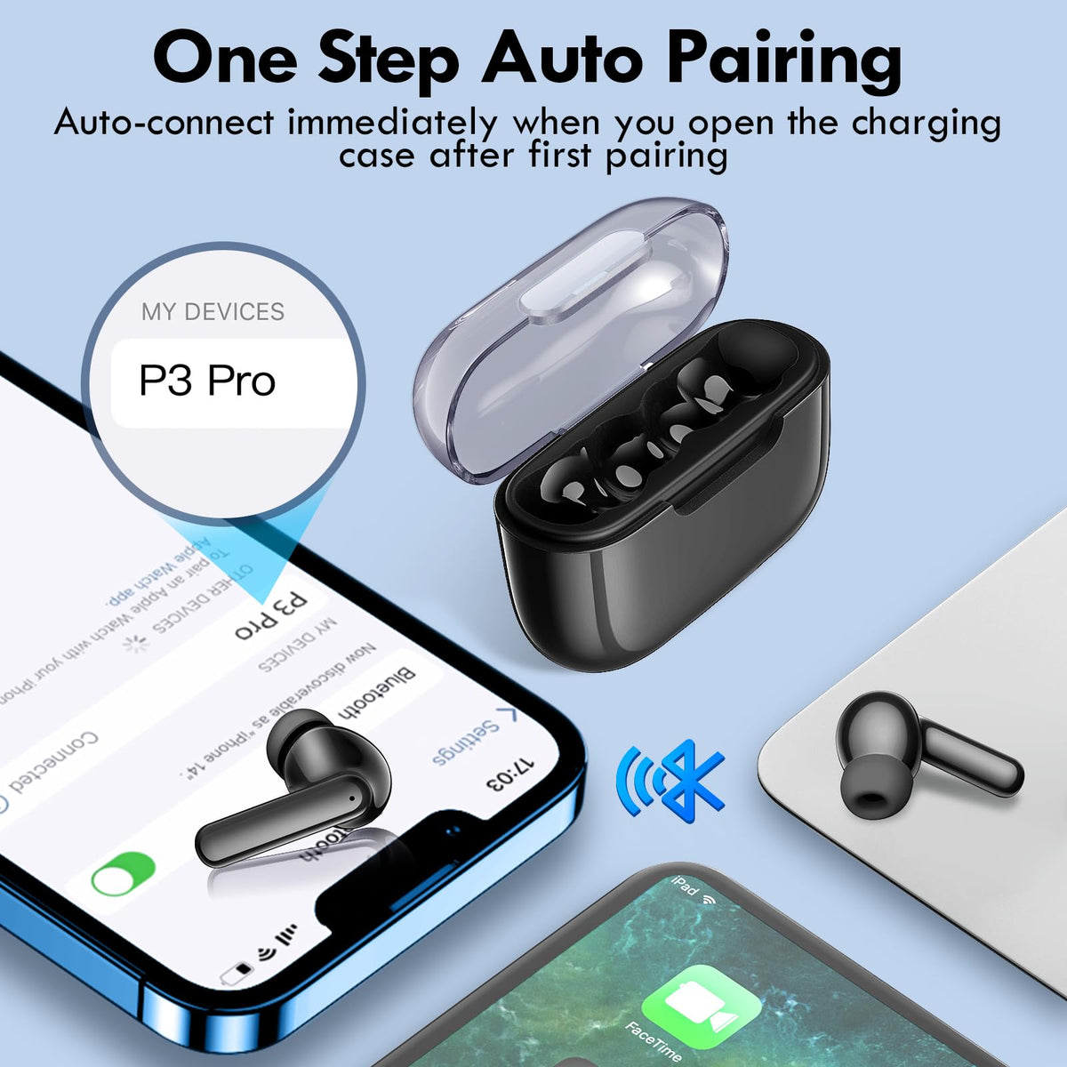 kurdene Bluetooth 5.3 ensures stable connections for smooth music and calls.