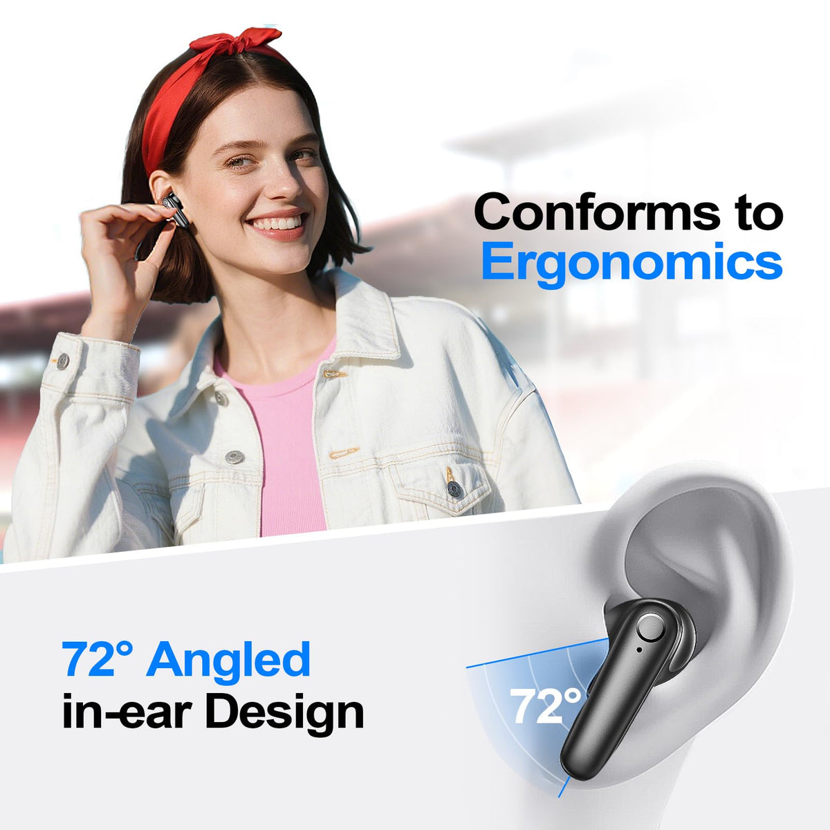 Kurdene earbuds demonstrating Bluetooth 5.4 connection for stable wireless use