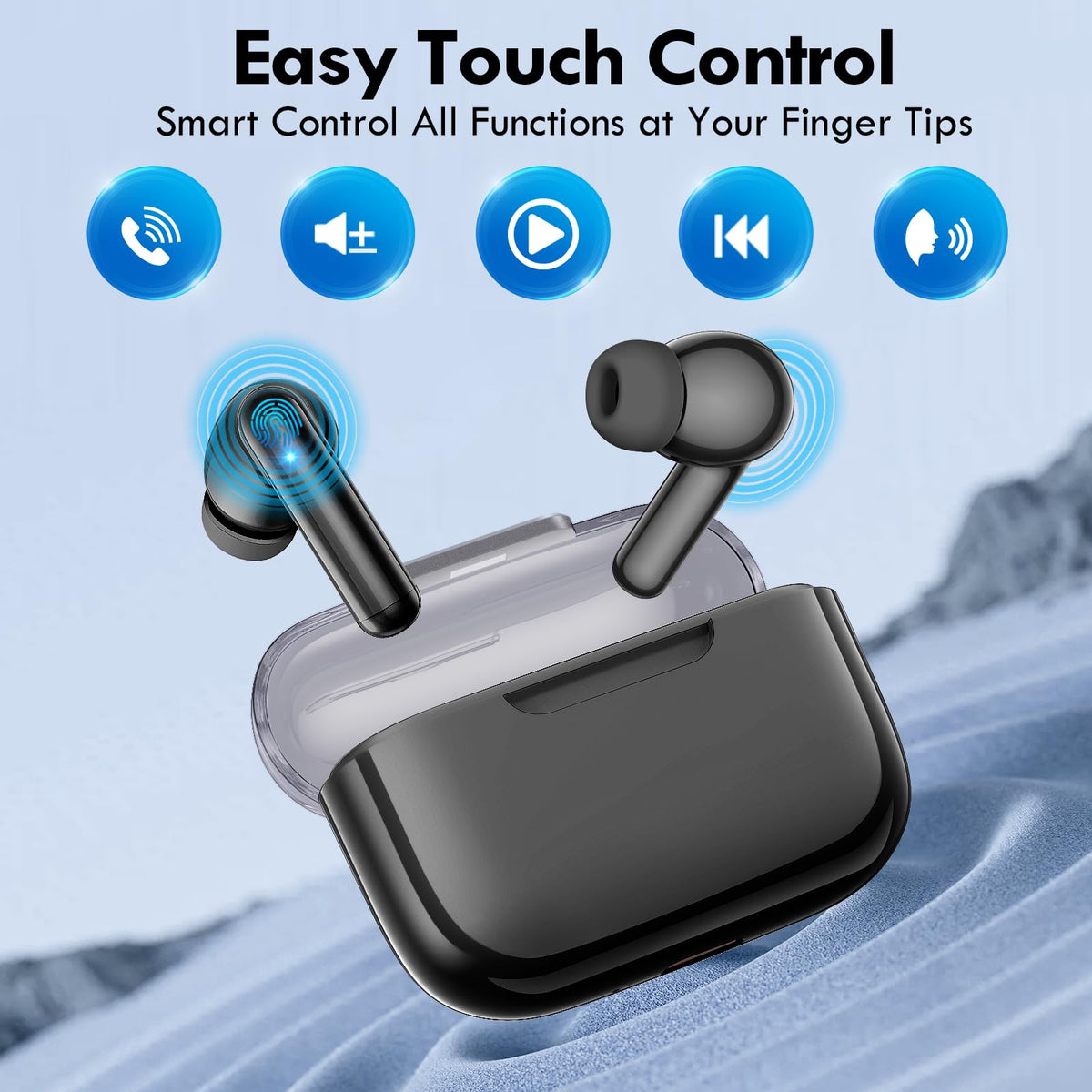 kurdene in-ear silicone ear caps provide a comfortable, secure fit for long workouts.