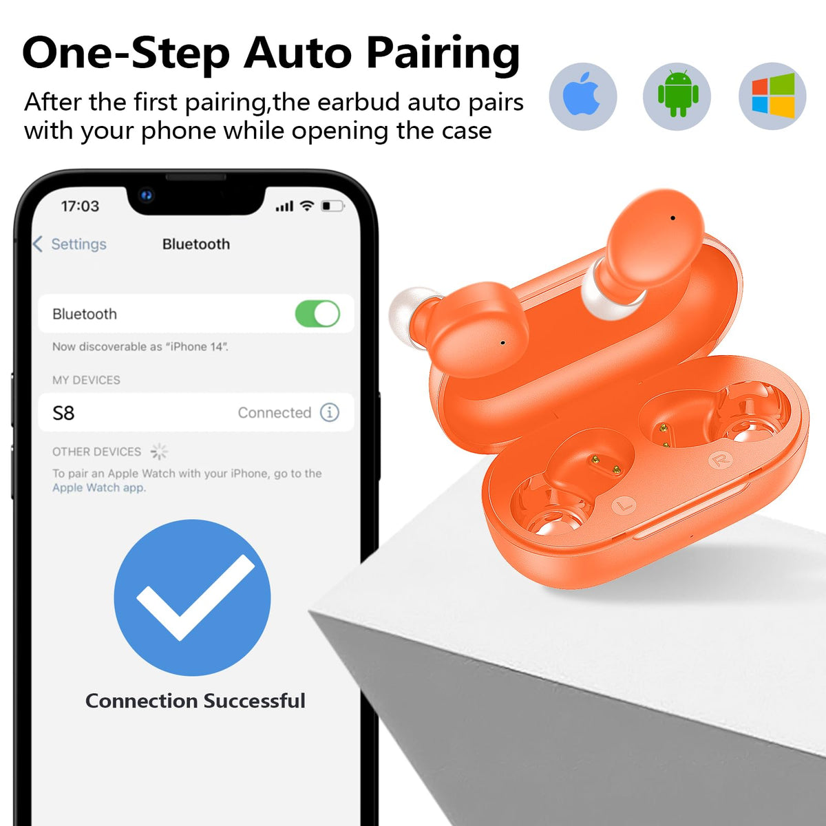 Kurdene earbuds Bluetooth 5.3 quick pairing for fast connectivity