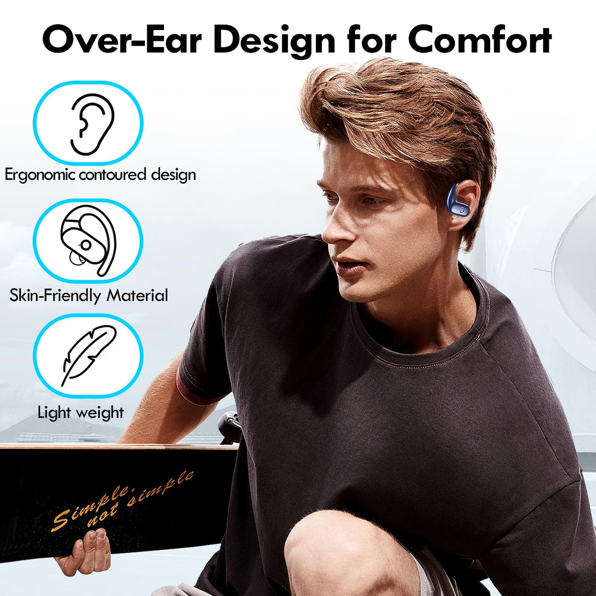 Kurdene earhooks provide a secure fit during runs.