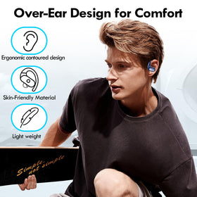 Kurdene earhooks provide a secure fit during runs.