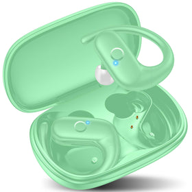 kurdene mint-green earbuds front view showing bold bass and on-the-go listening