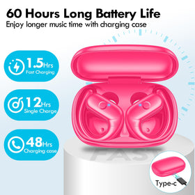 Kurdene hot pink earbuds ideal for workouts, commutes, and meetings