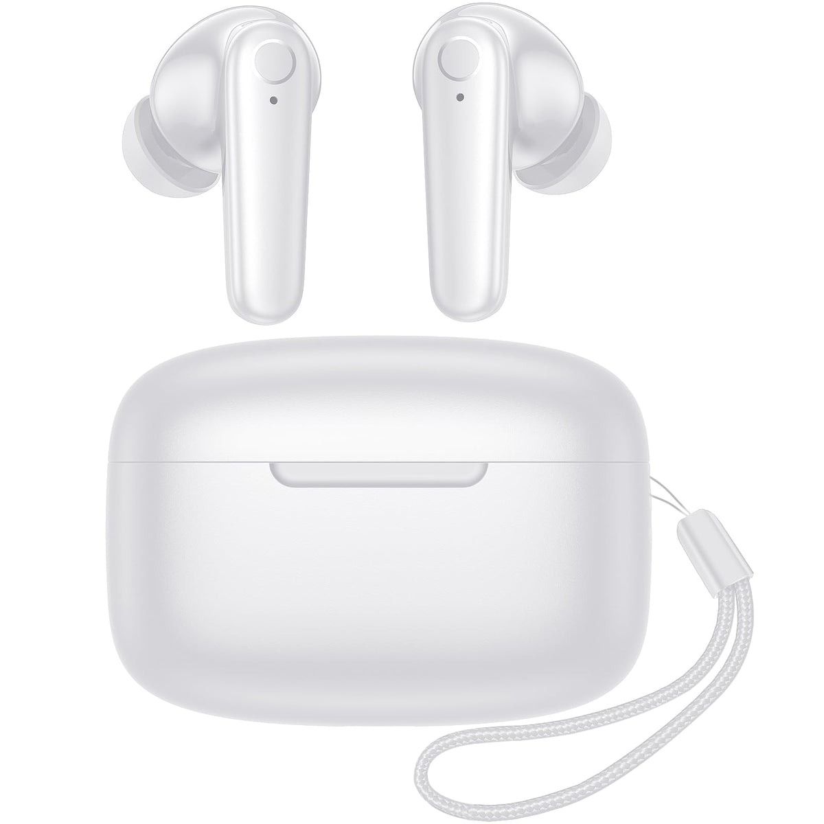 Kurdene wireless earbuds in a compact charging case for travel use.