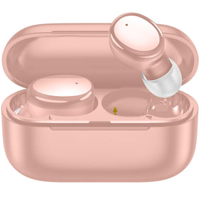 Kurdene wireless earbuds with pink case, compact and portable for on-the-go listening.