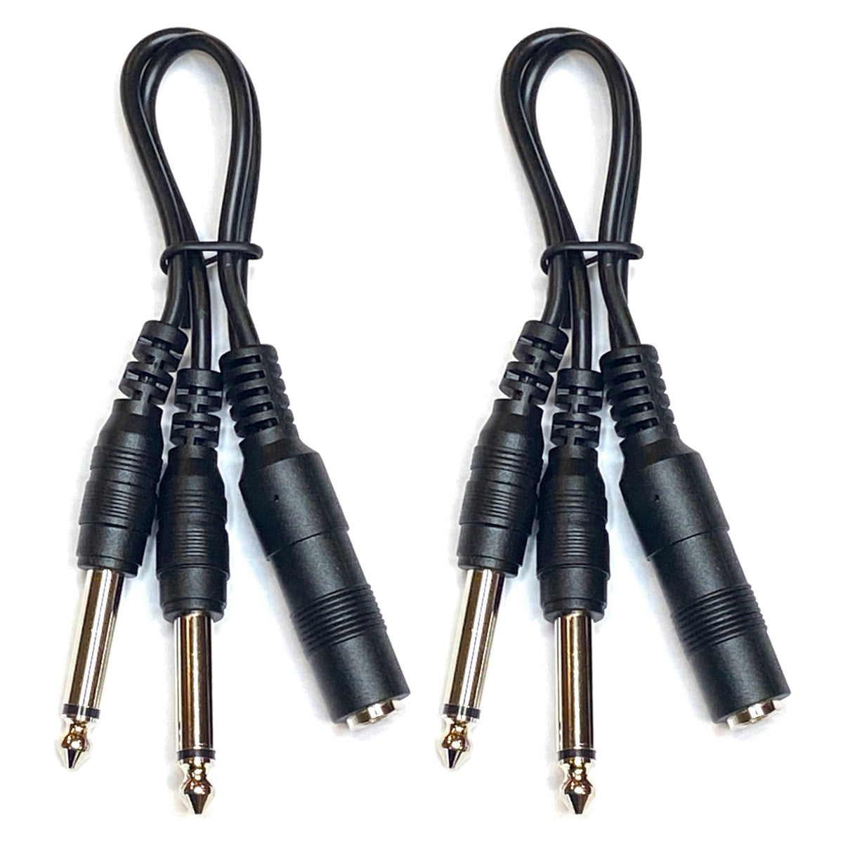 Kurrent Electric quarter-inch TS splitter with female input and dual male outputs for dual routing