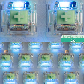 kutethy switches installed in keyboard demonstrating heavy tactile feel and illumination