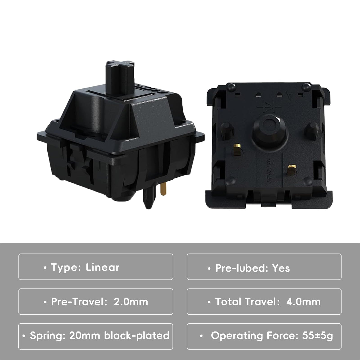 Kutethy Gateron Oil King switches packaging ready for safe storage before installation.