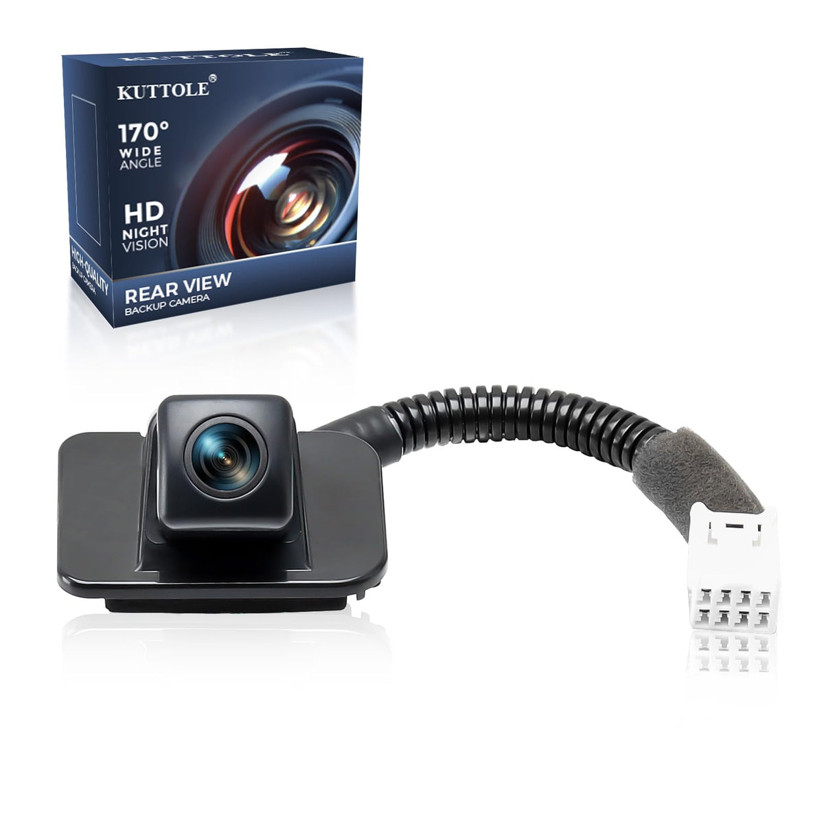 KUTTOLE backup camera with 170° wide-angle enhances rear visibility for Honda Accord.