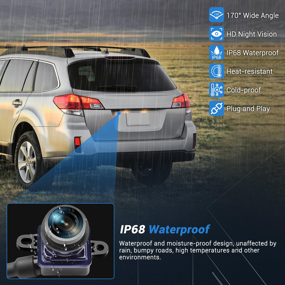 KUTTOLE camera housing with IP68 seal protecting against rain and car washes