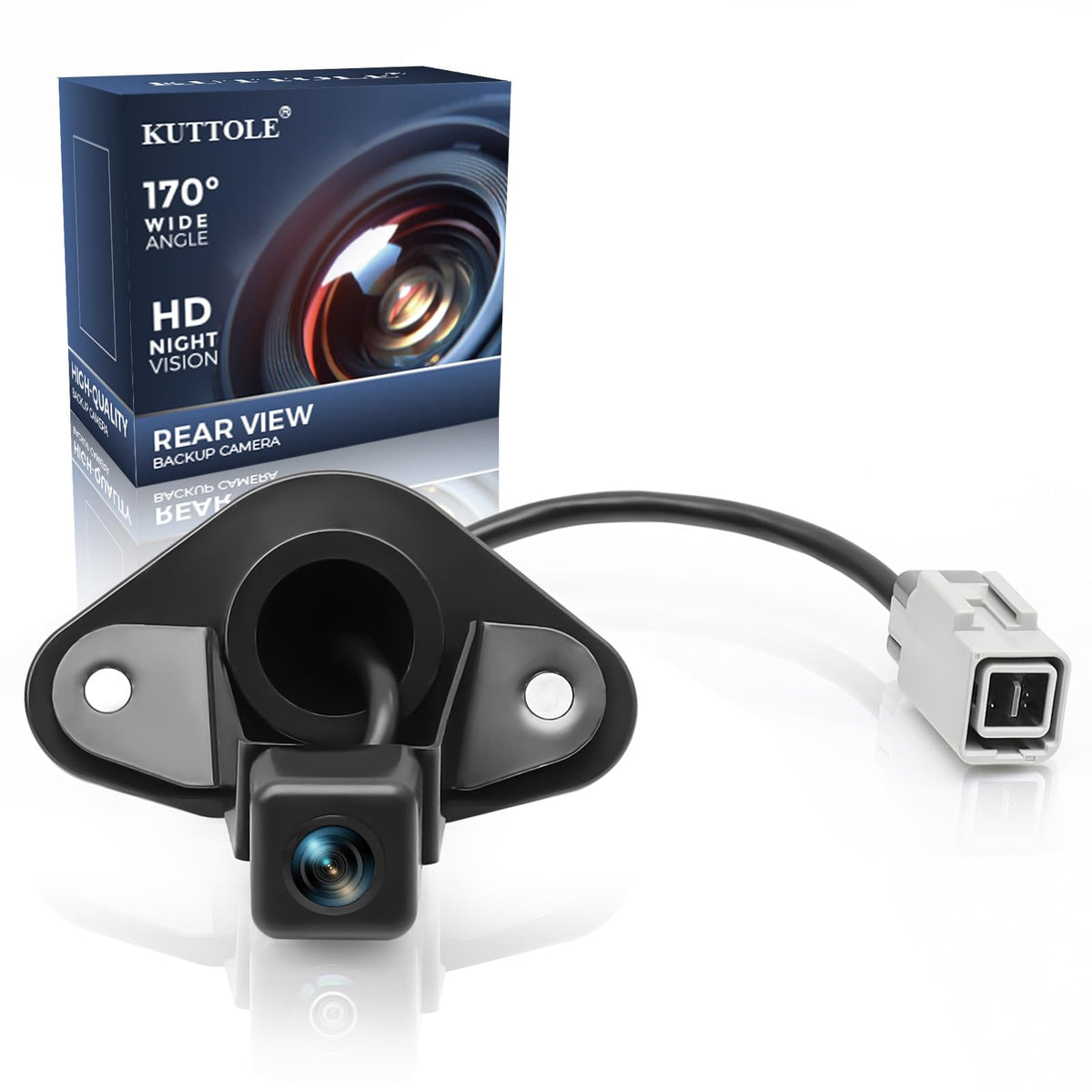KUTTOLE rear view camera for Subaru Legacy Outback 2010–2014 with 170-degree wide view, improves reversing safety.