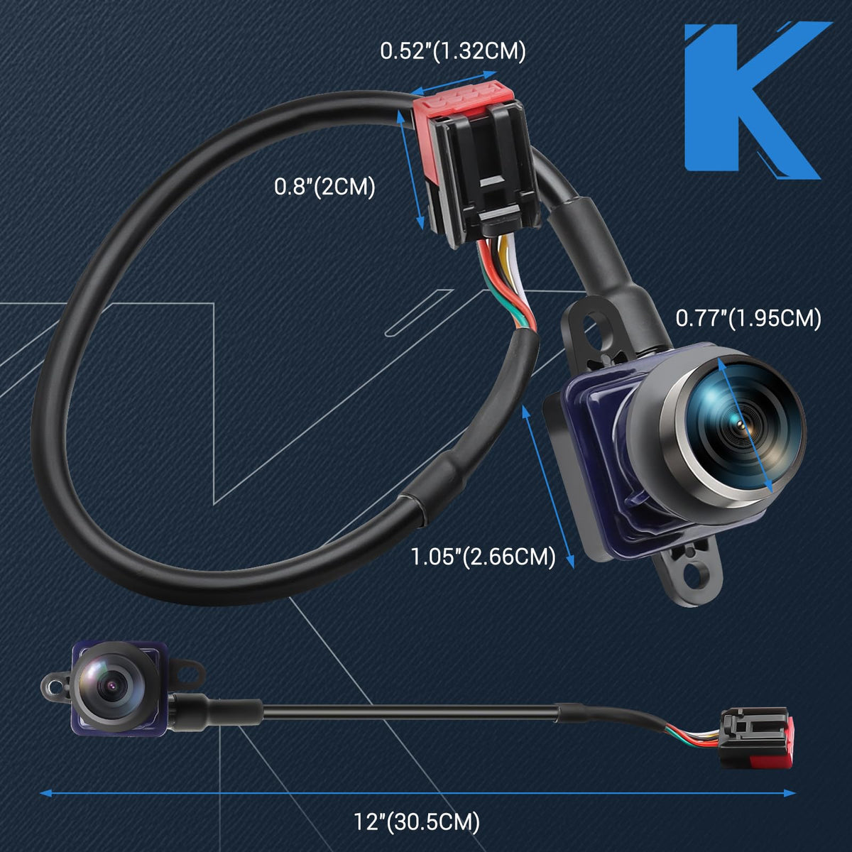 KUTTOLE camera next to ruler scale for accurate size and straightforward fit