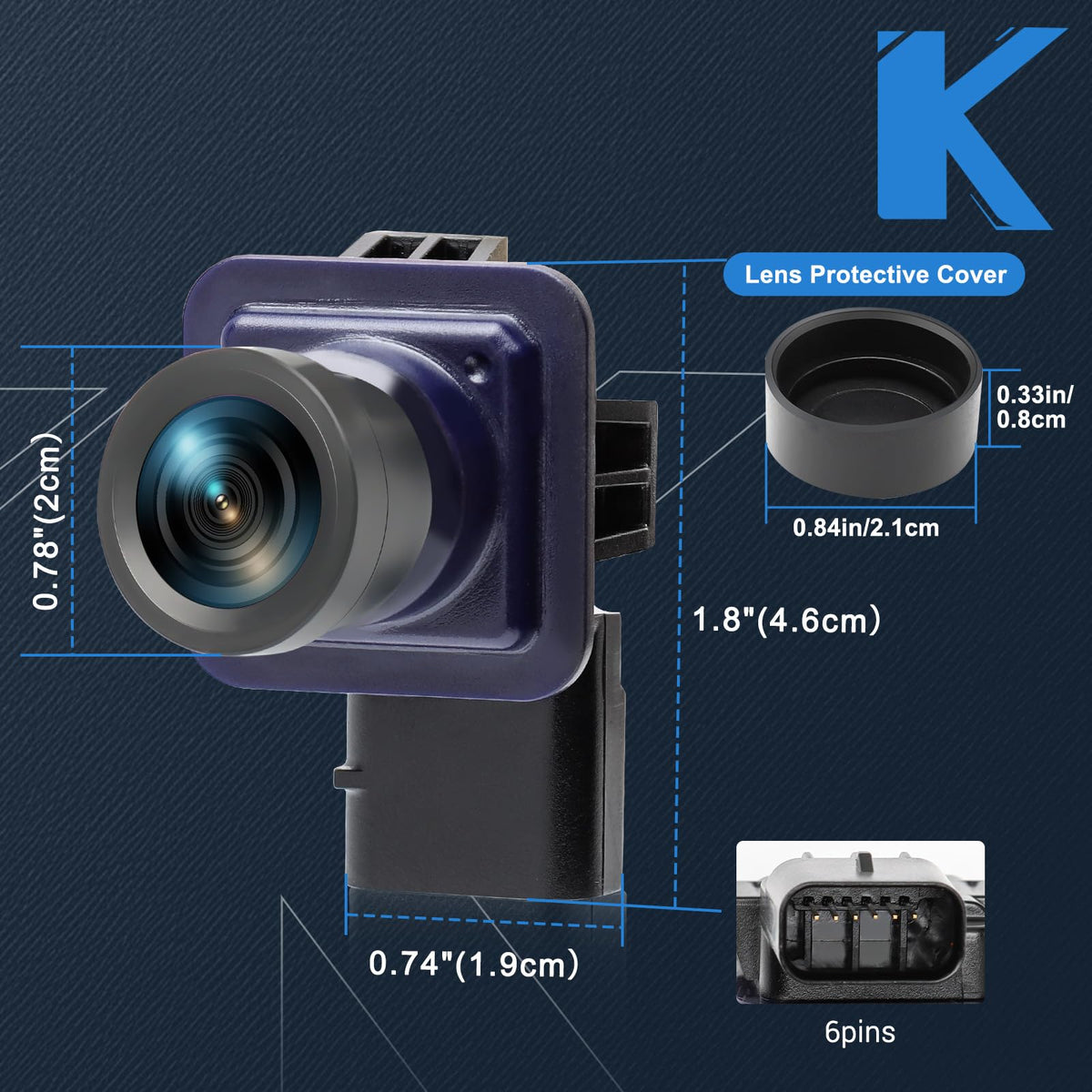 KUTTOLE camera next to ruler showing compact size for simple installation benefit