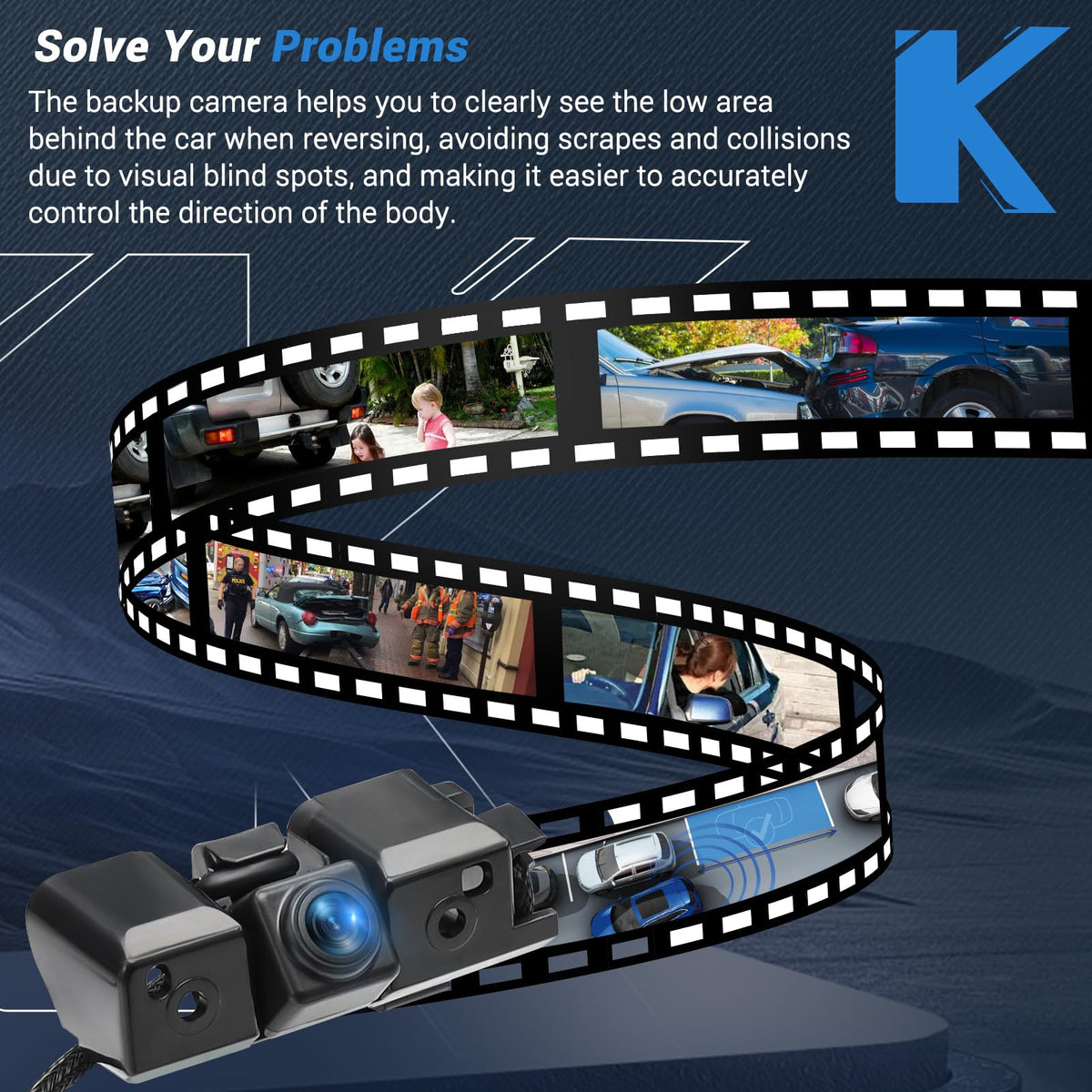 KUTTOLE camera being splashed demonstrating IP68 waterproof reliability
