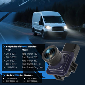 KUTTOLE camera installed on Ford Transit rear, boosting rear visibility while reversing
