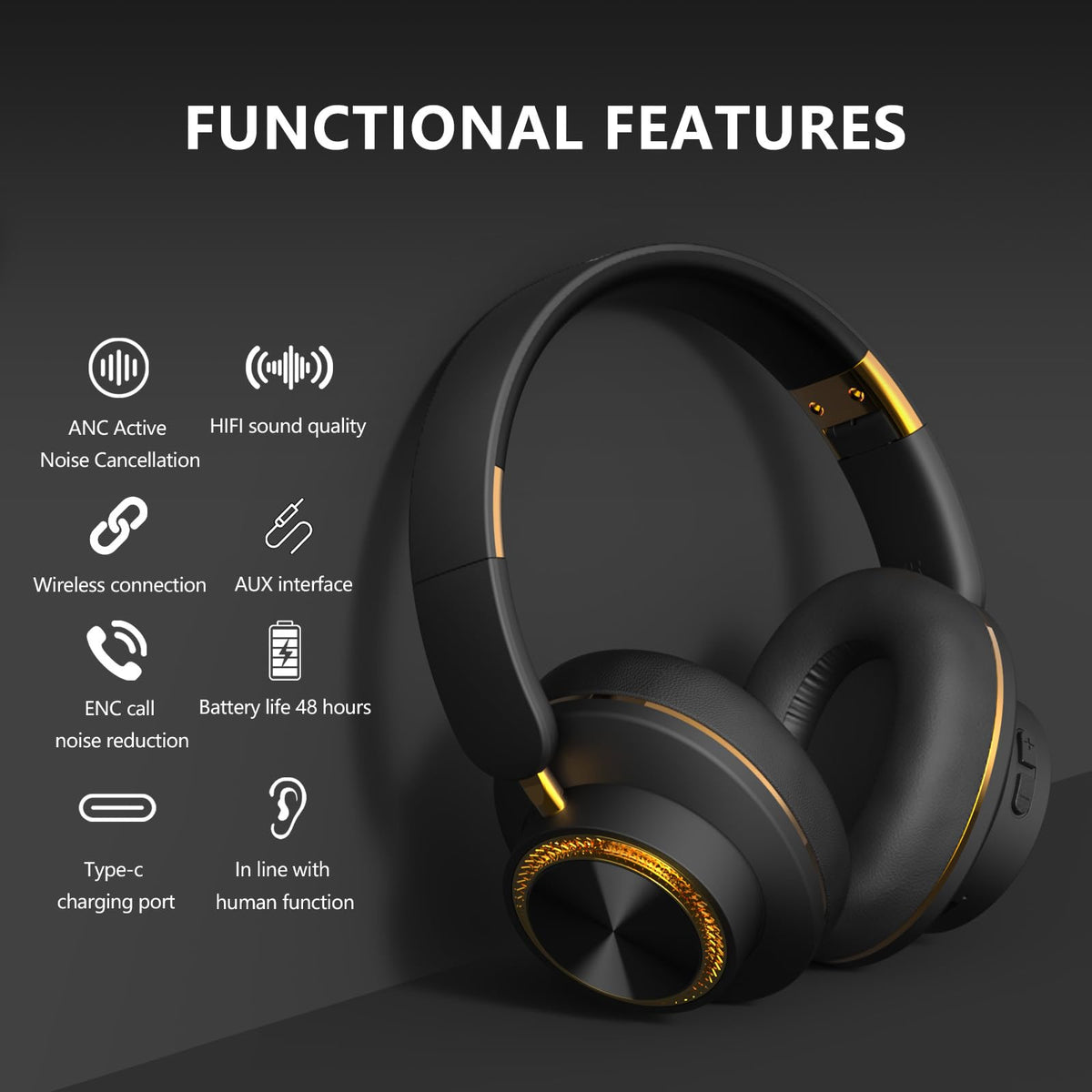 KUUCAT H8 memory foam ear pads provide all-day comfort.