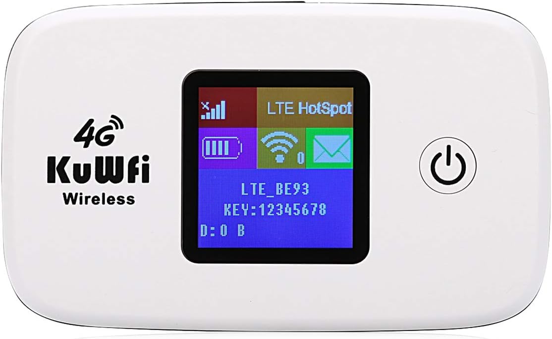 KuWFi L100EU front view showing compact hotspot and benefit of portable internet