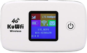 KuWFi L100EU front view showing compact hotspot and benefit of portable internet