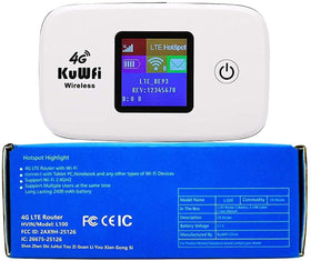 KuWFi LCD screen displaying signal and battery for quick connection status