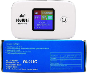 KuWFi held in hand to show scale and convenience for pocketable mobile Wi‑Fi