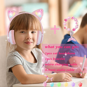 Kuyaon foldable kids headphones ideal for travel and easy storage.