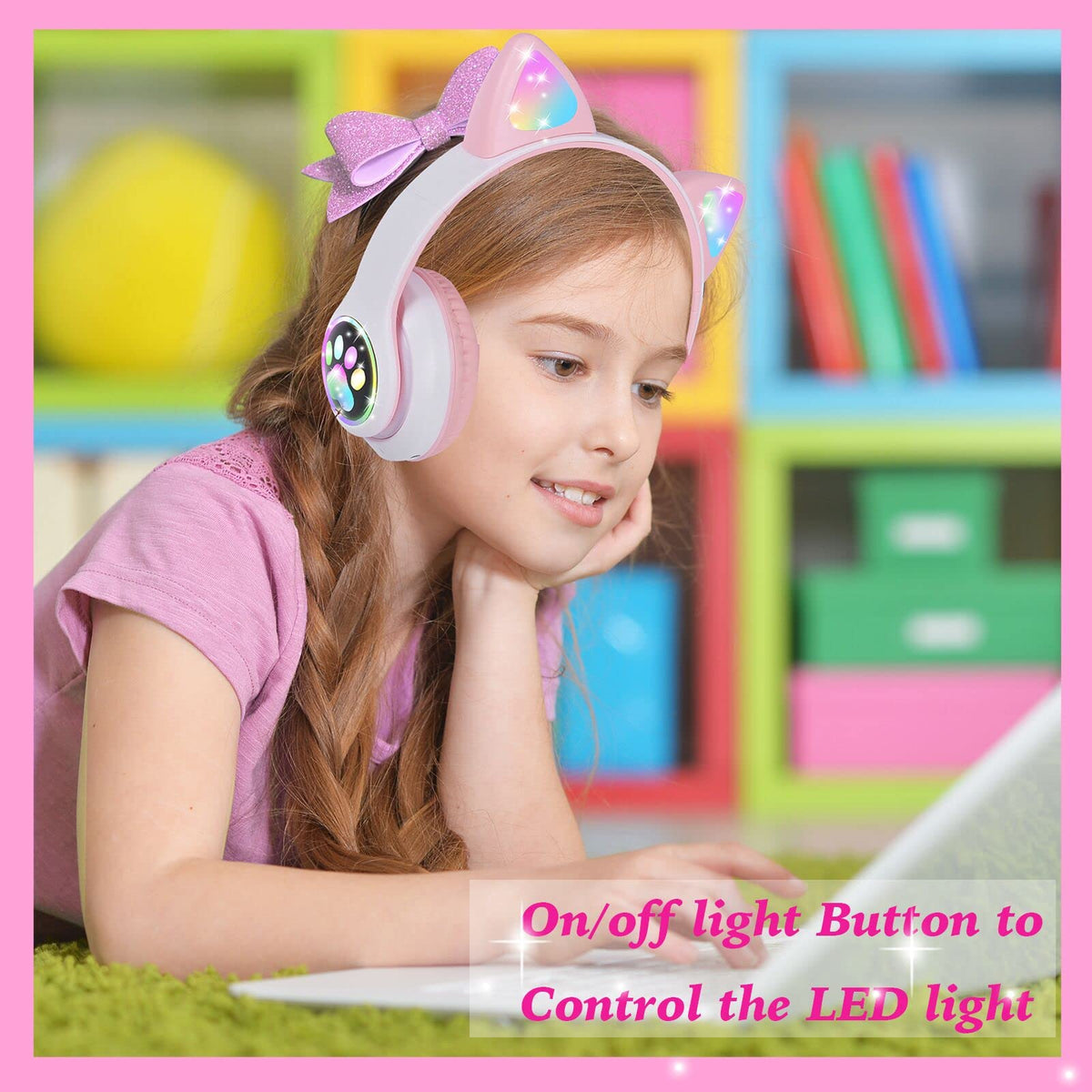 Kuyaon wireless headphones with microphone for online classes and calls.