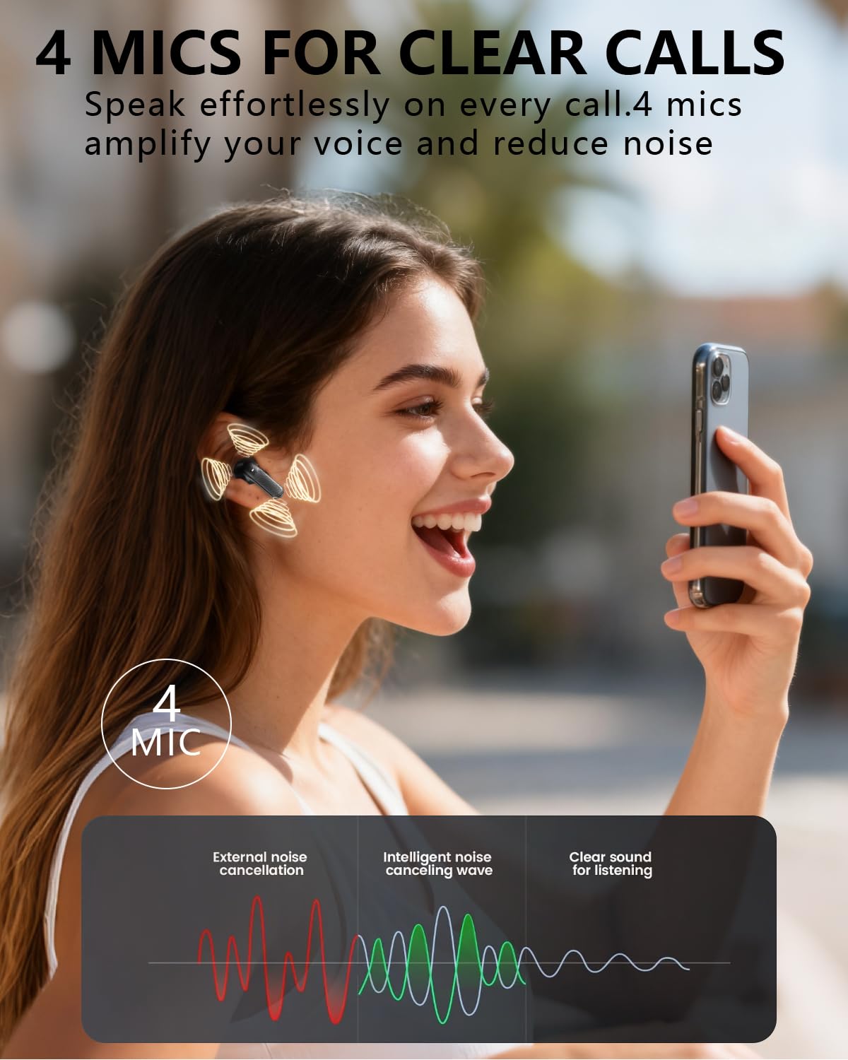 KVANCEGR earbuds ENC for clearer calls in noisy spaces
